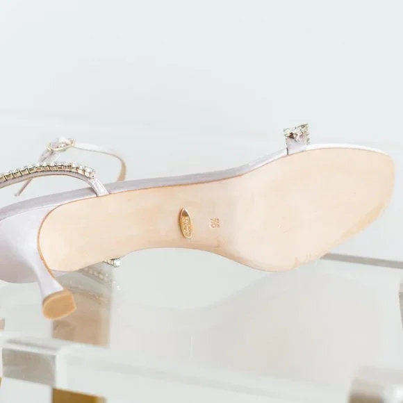 Badgley Mischka Kenya Lavender Satin Kitten Heel Women's 9.5 - Picture 11 of 14